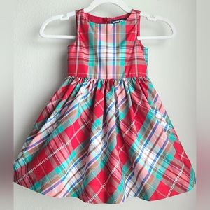 Land’s End Girls Plaid Taffeta Dress, Sz 3T